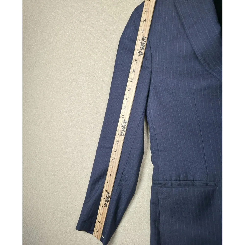 Ermenegildo Zegna Mens Blazer Jacket 42 Blue Stripe Wool Sport Coat Saks 5th Ave